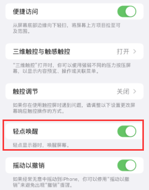 木垒苹果授权维修站分享iPhone轻点无法唤醒怎么办