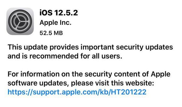 木垒苹果手机维修分享iOS12.5.2发布，建议所有老苹果用户安装 